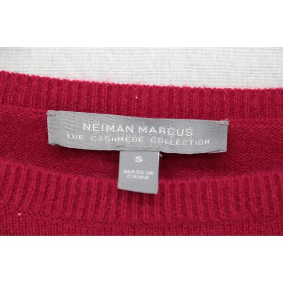 Neiman Marcus 100% Cashmere Sweater Women's Small Red Bell Sleeve Cozy Luxury - Picture 5 of 8